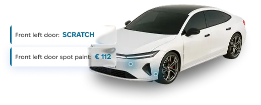 Car with AI camera inspection